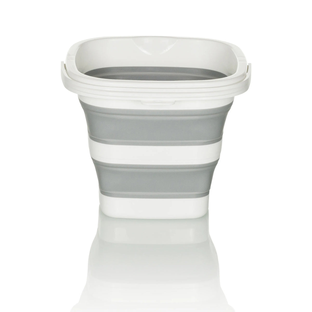 Contenedor plegable CLEAN SILE en gris y blanco con elementos laterales plegables de hjh OFFICE – vista de 360° (vista frontal 0°)