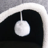 Pelota de juguete blanca con una cuerda en el interior de la cueva para gatos PAWY R de hjh LIVING