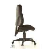 Silla Home Office WELLPOINT 10 negra con base de estrella y cinco ruedas de Topstar – vista de 360° (vista lateral 100°)