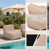 Sofá Hinchable Sitzolo Air beige con detalles de las asas y la cremallera de hjh LIVING (imagen generada por IA)