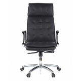 Sillón de oficina profesional VILLA 20 negro con tapicería acolchada y base de cinco ruedas de hjh OFFICE – vista de 360° (vista frontal 0°)