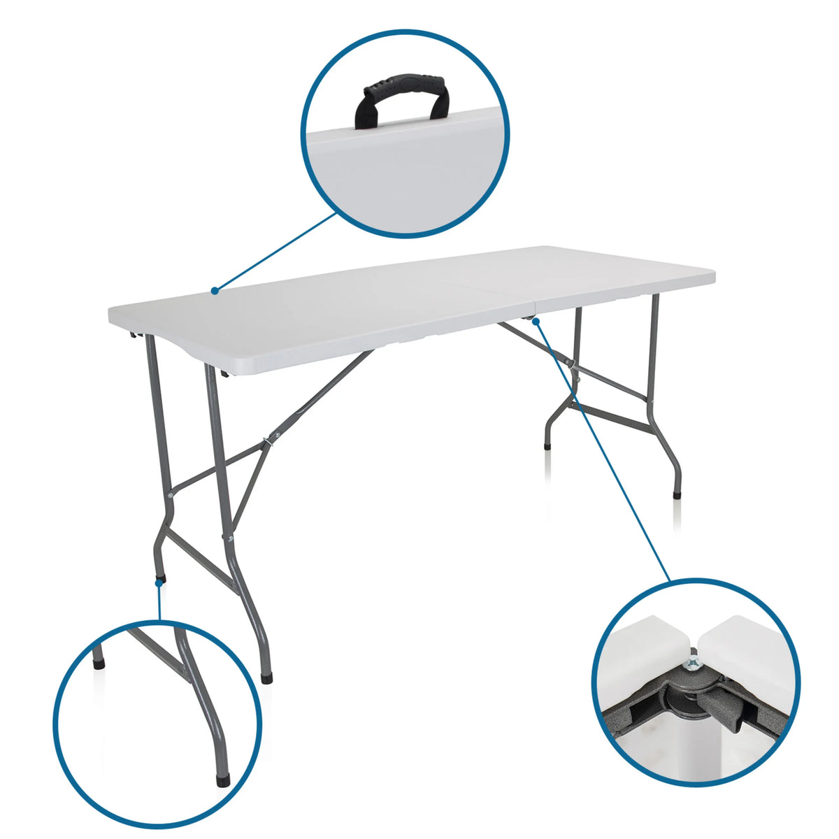 Asa de transporte y conexiones articuladas de la mesa plegable EASY UP MULTI II en blanco de hjh OFFICE
