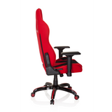 Silla gaming PROMOTER II en rojo y negro con reposabrazos y base de cinco ruedas de hjh OFFICE – vista de 360° (vista lateral 100°)