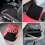 Cojín del asiento negro MEDISIT I en diversas situaciones de uso en sillas y en el asiento de un coche de hjh OFFICE