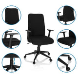Silla Home Office COSIO I negra con reposabrazos, ruedas y pistón de gas de hjh OFFICE