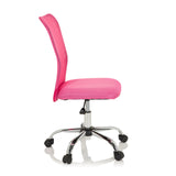 Silla giratoria para niños KIDDY NET I rosa con respaldo de malla y base de cinco ruedas de hjh OFFICE – vista de 360° (vista lateral 80°)