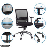 Funciones ajustables de la silla de oficina profesional PORTO PRO en negro de hjh OFFICE (imagen generada por IA)