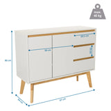 Dibujo técnico del aparador TAROLO I con un ancho de 97 cm y una altura de 80 cm de hjh LIVING