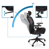 Respaldo ajustable con ángulo de 90° de la Silla alta gama VENUS BASE en negro de hjh OFFICE