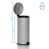 Dibujo dimensional de la papelera CLEAN VIII con un volumen de 30 l y una altura de 69 cm de hjh OFFICE