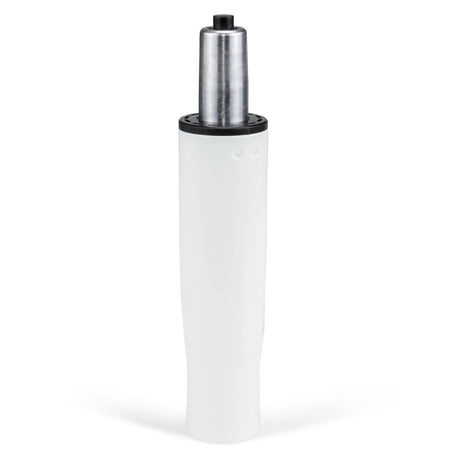 Weiße Gasfeder GF-S mit silbernem Metallzylinder und schwarzem Kopf von hjh OFFICE