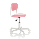Silla giratoria para niños KIDDY BASE I en color rosa con base de estrella y cinco ruedas de hjh OFFICE – vista de 360° (vista frontal en diagonal 60°)
