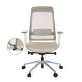 Reposabrazos ajustables lateralmente de la Silla de oficina profesional CHIARO T2 WHITE en beige gris de hjh OFFICE