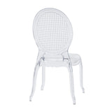 Silla de cuatro patas transparente CRISTALIO con respaldo ovalado de plástico transparente de hjh LIVING