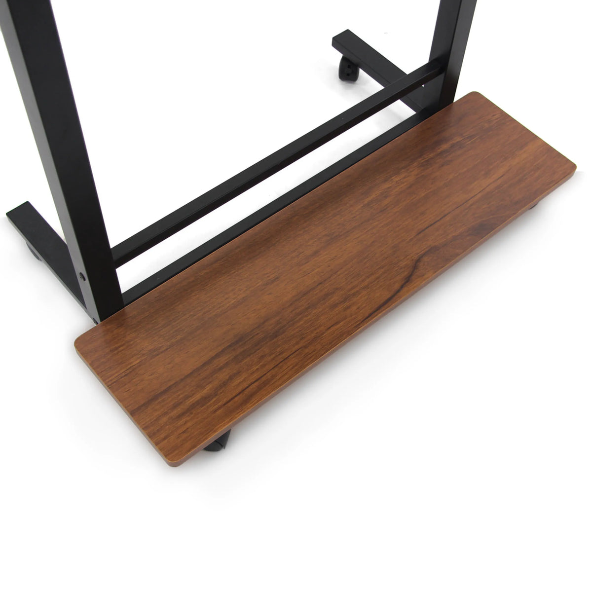 Superficie de almacenamiento en aspecto de nogal con estructura de metal negro del escritorio de pie WORKSTATION II de hjh OFFICE
