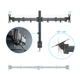Opciones de ajuste del soporte de monitor VM-MF2 con rotación de 360° e inclinación de -90° a +35° de hjh OFFICE