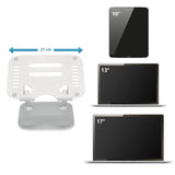 Soporte para portátil LAPTOP STAND en color plata con una anchura de 27 cm para dispositivos de 10 a 17 pulgadas de hjh OFFICE