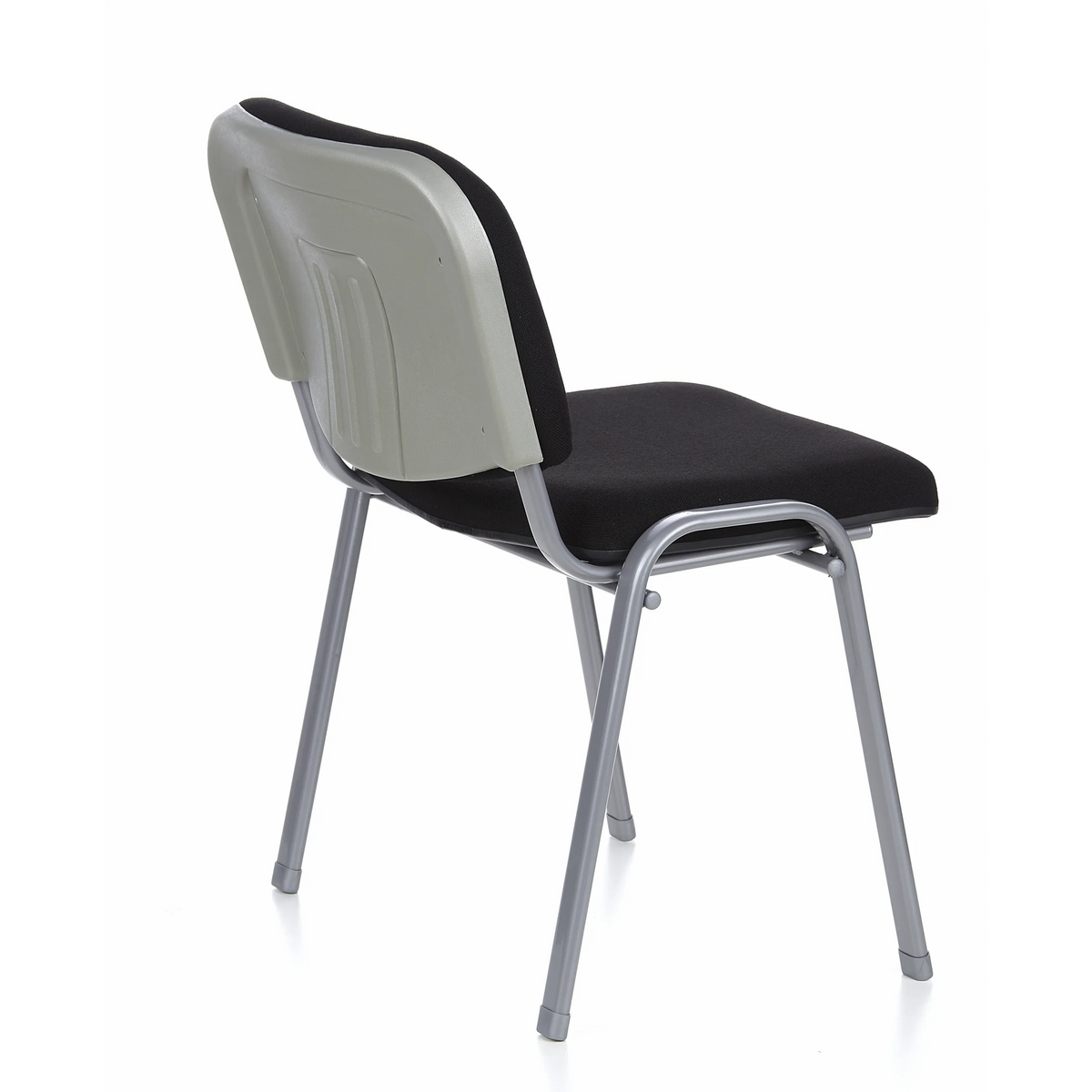 Silla de cuatro patas XT 600 S negra con estructura plateada de hjh OFFICE – vista de 360° (vista trasera en diagonal 120°)