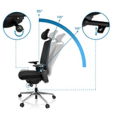 Respaldo ajustable con ángulos de inclinación de 95°, 100° y 105° de la Silla de oficina profesional BRACIO de hjh OFFICE