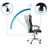 Mecanismo de ajuste del respaldo con ángulo de inclinación de 90° en el Sillón de oficina Home Office ARIA HIGH de hjh OFFICE