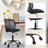 Silla giratoria para niños KID QB en negro con pistón de gas regulable en altura y ruedas para el teletrabajo de hjh OFFICE