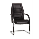 Silla de viga voladiza VITORO V negra con reposabrazos y respaldo acolchado de hjh OFFICE – vista de 360° (vista frontal 20°)