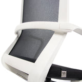 Estructura blanca del respaldo con malla negra de la Silla de oficina profesional MOVE-TEC NET 3D W de hjh OFFICE