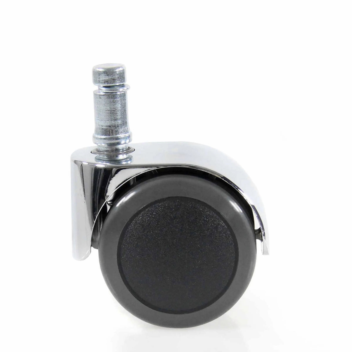 Ruedas para sillas 5x ROLO LUX 11mm/50mm en color negro y plata para suelos duros con soporte cromado de hjh OFFICE
