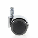 Ruedas para sillas 5x ROLO LUX 11mm/50mm en color negro y plata para suelos duros con soporte cromado de hjh OFFICE