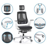 Silla de oficina profesional SPEKTRE en gris con varias opciones de ajuste de hjh OFFICE