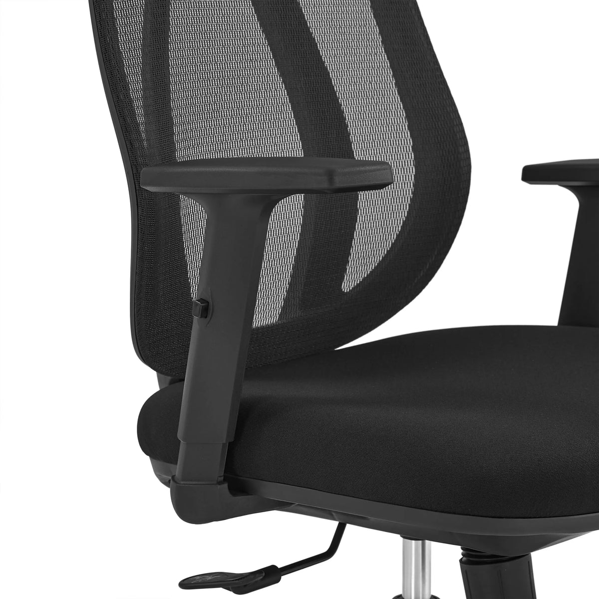 Reposabrazos y respaldo de malla de la silla de oficina profesional Filaro en negro de hjh OFFICE