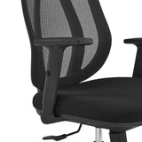 Reposabrazos y respaldo de malla de la silla de oficina profesional Filaro en negro de hjh OFFICE
