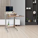 Escritorio de pie WORKSTATION en haya y gris con tres niveles y ruedas de hjh OFFICE