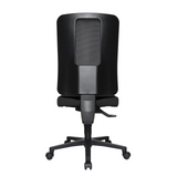 Silla de oficina profesional HJH WORK BASIC negra con respaldo de malla y base de cinco ruedas de Topstar – vista de 360° (vista trasera en diagonal 240°)