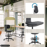 Silla de mostrador TOP WORK B negra con reposapiés y ajuste de altura de hjh OFFICE (imagen generada por IA)