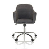 Silla Home Office SOLAO 300 en gris oscuro con acolchado y base de cinco ruedas de hjh OFFICE – vista de 360° (vista frontal 0°)