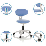 Silla giratoria para niños MINIMOVO azul con respaldo, altura del asiento y ruedas ajustables de hjh OFFICE