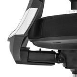 Reposabrazos con elemento cromado y acolchado negro de la Silla de oficina profesional PORTO PRO de hjh OFFICE