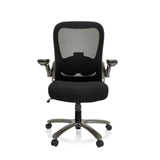 Silla giratoria XXL INSTRUCTOR T I negra con respaldo de malla, reposabrazos y base de cinco ruedas de hjh OFFICE – vista de 360° (vista frontal 0°)