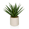 Planta artificial Agave con hojas verdes puntiagudas en una maceta beige de hjh OFFICE