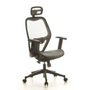 Silla de oficina profesional AIR-PORT en gris plata con respaldo y asiento de malla de hjh OFFICE