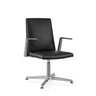 Silla de confidente negra AMBASSADO V con estructura metálica brillante y reposabrazos de hjh OFFICE