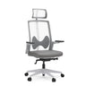 Silla de oficina profesional ARCEO W gris con respaldo de malla, reposacabezas y reposabrazos de hjh OFFICE