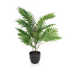 Planta artificial ARECA con hojas de palma verdes en una maceta negra de hjh OFFICE