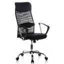 Sillón de oficina Home Office ARIA HIGH negro con respaldo de malla y reposabrazos de hjh OFFICE