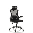 Silla de oficina profesional ARIGANO en negro con respaldo de malla y reposacabezas de hjh OFFICE