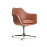 Sillón lounge ARTEMIA con tapicería de cuero marrón y base de metal en forma de cuatro estrellas de hjh OFFICE