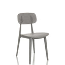 Silla de exterior gris ARTIFO HOL con respaldo y asiento perforados de hjh OFFICE