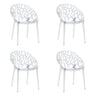 Cuatro sillas de cuatro patas Artifo T transparentes con respaldo orgánicamente perforado de hjh LIVING