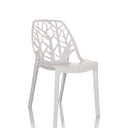 Silla de exterior blanca ARTIFO TRI con un respaldo de malla en estructura orgánica de hjh OFFICE